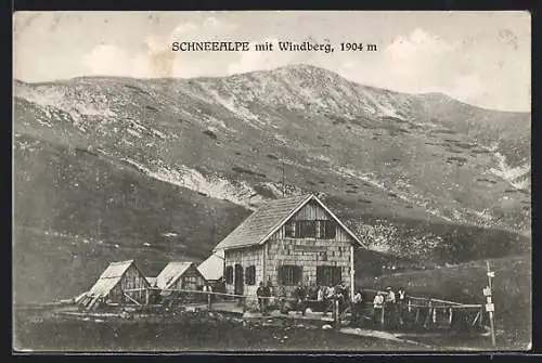 AK Rinnhofer`s Windberghütte, Ansicht gegen den Windberg