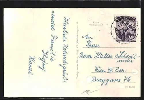 AK Rabenstein an der Pielach, Strassenpartie mit Geschäften und Kirche