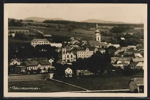 AK Gallneukirchen, Ortspanorama mit Kirche