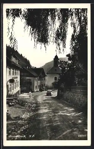 AK Trattenbach /N.Ö., Alpengasthof Angerer und die Kirche