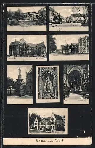 AK Werl, Steinerthor, Neues Krankenhaus, Villenstrasse, Gnadenbild der Heil. Madonna