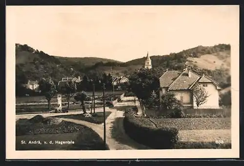 AK St. Andrä vor dem Hagentale, Teilansicht mit Kirche