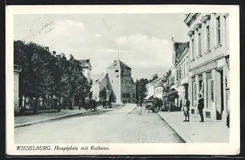 AK Wieselburg a. d. Erlauf, Hauptplatz mit Rathaus