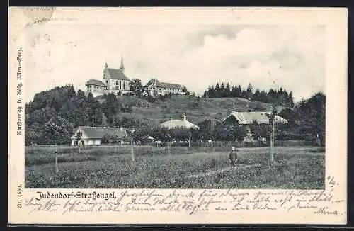 AK Judendorf-Strassengel, Ortspartie mit Kirche