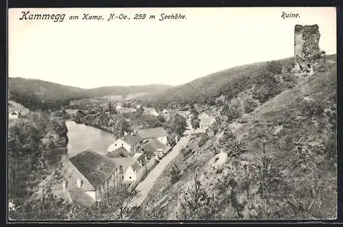 AK Gars am Kamp, Ruine Kamegg mit Ortsansicht von oben