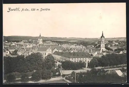 AK Zwettl /N.-Oe., Blick über die Dächer