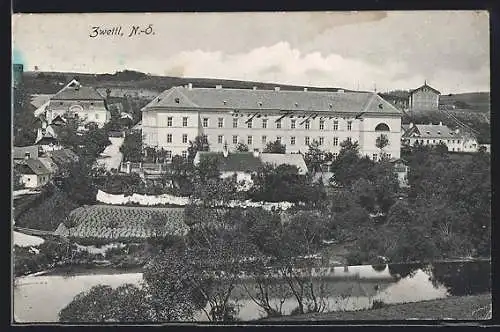 AK Zwettl /N.-Ö., Mädchen-Pensionat mit Flusspartie