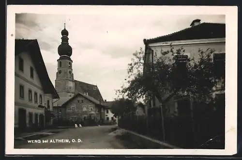 AK Weng b. Altheim, Blick zur Kirche