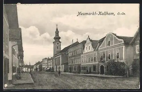 AK Neumarkt im Hausruckkreis, Hauptplatz mit Geschäften