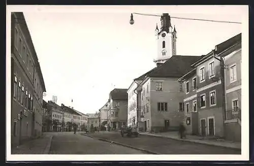 AK Rohrbach /O.-Oe., Marktplatz mit Cafe und Lebensmittelgeschäft