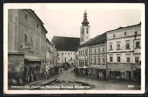 AK Peuerbach, Strassenmotiv mit Geschäften