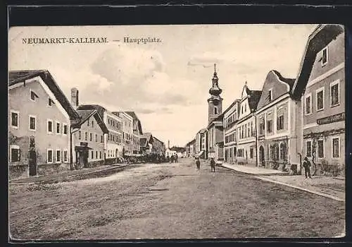 AK Neumarkt im Hausruckkreis, Hauptplatz mit Geschäften