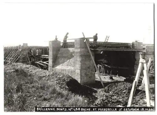 4 Fotografien unbekannter Fotograf, Ansicht La Brillanne, Bau und Instandsetzung der Pont Route de Baboure, Brückenbau