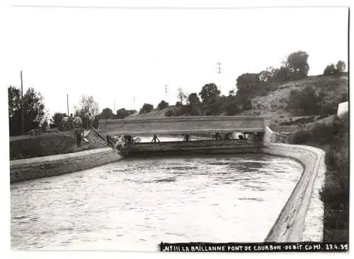 4 Fotografien unbekannter Fotograf, Ansicht La Brillanne, Bau und Instandsetzung der Pont Route de Baboure, Brückenbau