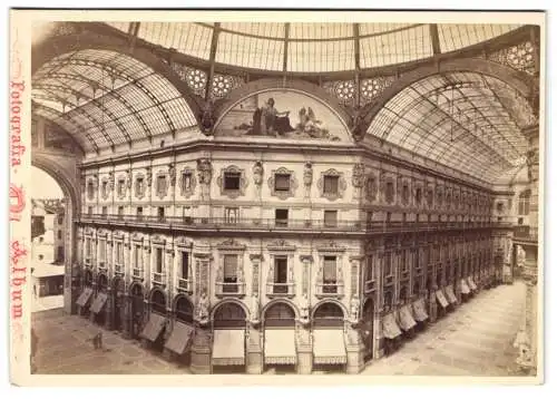 Fotografie Giacomo Brogi, Firenze, Ansicht Mailand, Gallerie Vittorio Emanuele, Innenansicht