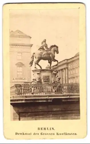 Fotografie unbekannter Fotograf, Ansicht Berlin, Denkmal des Grossen Kurfürsten auf der Kurfürstenbrücke