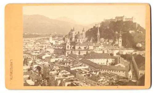 Fotografie L. Hardtmuth, Salzburg, Ansicht Salzburg, Blick auf die Stadt von der Bürgerwehr gesehen