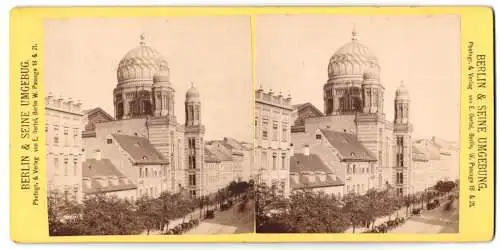 Stereo-Fotografie E. Oertel, Berlin, Ansicht Berlin, die Synangooge in der Oranienstrasse