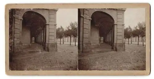 Stereo-Fotografie unbekannter Fotograf, Ansicht Kopenhagen, Säulengang am Christiansborg