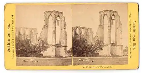 Stereo-Fotografie Gustav Liersch & Co, Berlin, Ansicht Walkenried, Sonniger Tag an der Klosterruine Walkenried