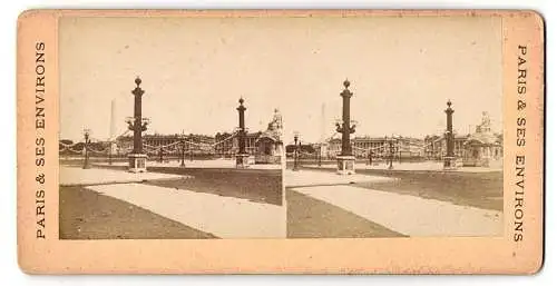 Stereo-Fotografie unbekannter Fotograf, Ansicht Paris, Friedlicher Blick auf den Place de la Concorde