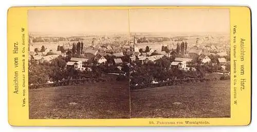 Stereo-Fotografie Gustav Liersch & Co, Berlin, Ansicht Wernigerode, Idyllisches Panorama von Wernigerode