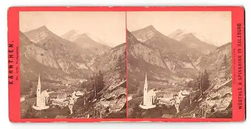 Stereo-Fotografie Würthle & Spinnhirn, Salzburg, Ansicht Heiligenblut, Traumhafter Blick auf Kloster u. Berge