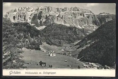 AK Wolkenstein in Gröden, Ort mit Sellagruppe