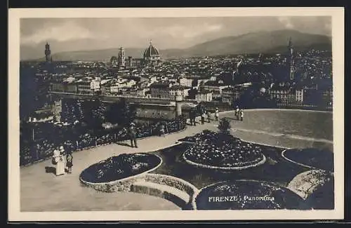 AK Firenze, Panorama mit Kirchen