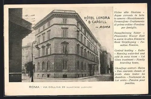 AK Roma, Hotel Londra & Cargill, Via Collina 23