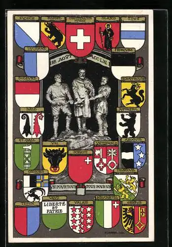 AK Schweiz, Wappen der Kantone, Rütli-Schwur