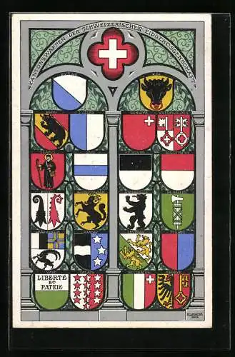 AK Schweiz, Kantonswappen der Schweizerischen Eidgenossenschaft