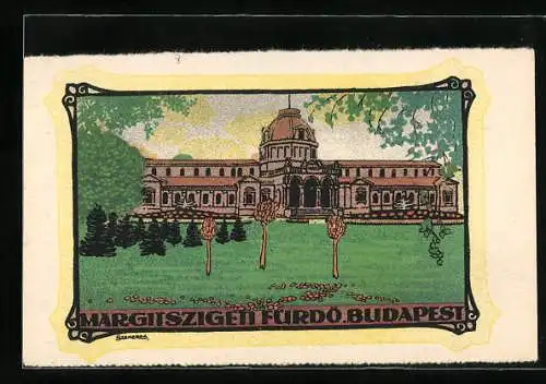 Künstler-AK Budapest, Kurhaus auf der Margaretheninsel