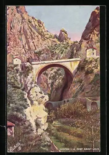 Künstler-AK Raphael Tuck & Sons Nr. 765 /53: Menton, Le Pont Saint-Louis