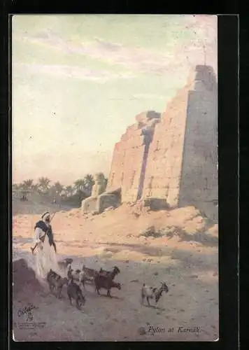 Künstler-AK Raphael Tuck & Sons Nr. 7943: Pylon at Karnak