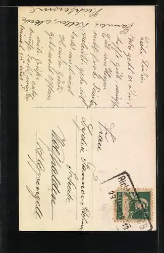 Foto-AK EAS Nr. 7499 /2: Zwei kleine Mädchen mit grossen Ostereiern