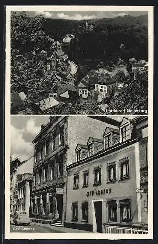 AK Neuerburg / Eifel, Cafe Kaufhaus N. Ambros, Ortsansicht