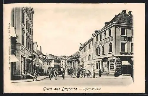 AK Bayreuth, Opernstrasse mit Hotel de L`Ancre d`Or