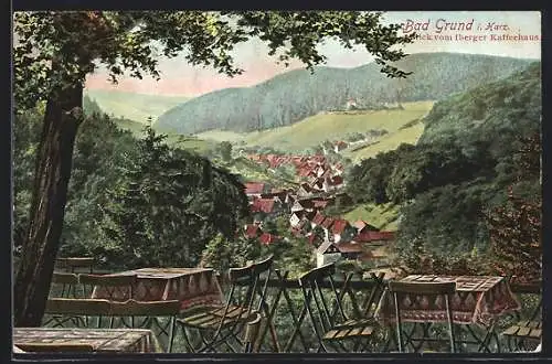 AK Bad Grund /Harz, Blick vom Ilberger Kaffeehaus