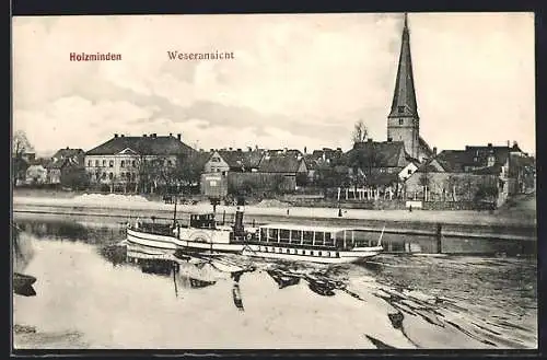 AK Holzminden, Weseransicht mit Schiff