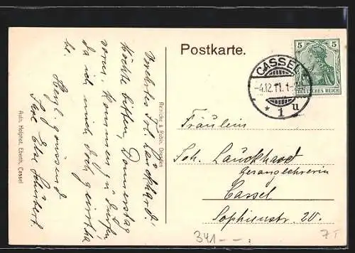 AK Cassel, Blick auf das königliche Hoftheater