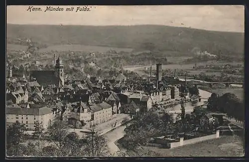 AK Hann. Münden, Ortsansicht mit Fulda