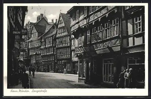 AK Hann Münden, Langestrasse mit Fleischerei H. Fremm