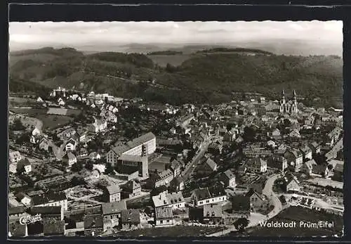 AK Prüm /Eifel, Ortsansicht vom Flugzeug aus