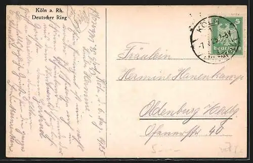 AK Köln-Neustadt, Deutscher Ring aus der Vogelschau