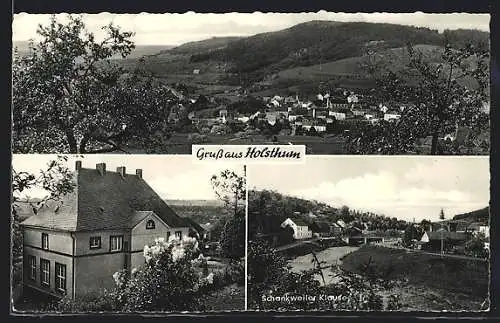 AK Holsthum /Bitburg, Ortspartie mit Brücke, Gasthaus Schankweiler Klause L. Stoffels, Gesamtansicht