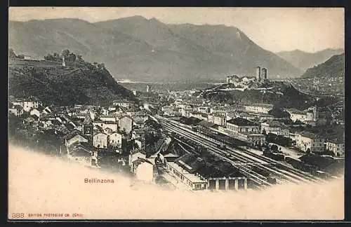 AK Bellinzona, Blick auf den Bahnhof