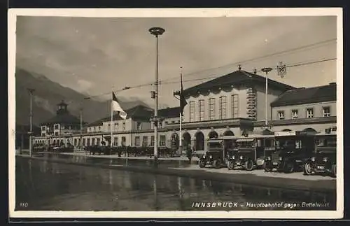 AK Innsbruck, Hauptbahnhof gegen Bettelwurf