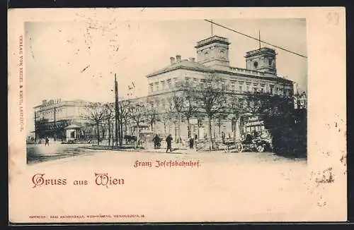 AK Wien, Ansicht vom Franz Josefsbahnhof