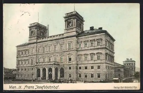AK Wien, Ansicht vom Franz Josefsbahnhof